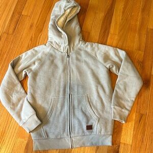 NWT Billabong Kid’s Gray Fleece-Lined Hoodie Size Medium